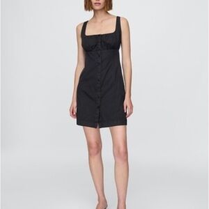 GAP Shirred Button-Front Dress
